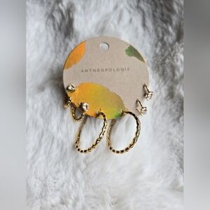 NWT! Anthropologie,  Gold and Glitz Earrings Set, MSRP $58